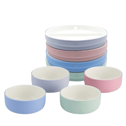 Elk & Friends Porcelain Plates & Bowls with Suction Sleeves