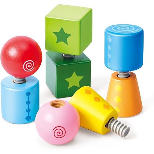 Hape Twist and Turnables Wooden Building Block Learning Set