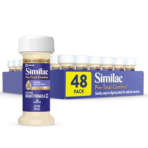 Similac Pro-Total Comfort Infant Formula With Iron, Gentle, Easy-to-Digest Formula, Has 2'-FL HMO for Immune Support, Non-GMO, Ready-to-Feed Baby Formula, 2-fl-oz Bottle, Pack of 48