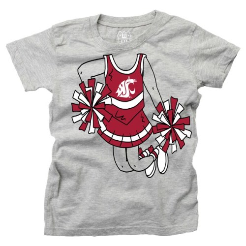 Youth WES AND WILLY gry Washington State Cougars Girls Blend SS Cheerleader Tee