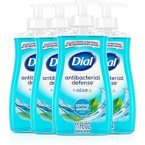 Dial Antibacterial Liquid Hand Soap, Spring Water, 11 fl oz (Pack of 4)
