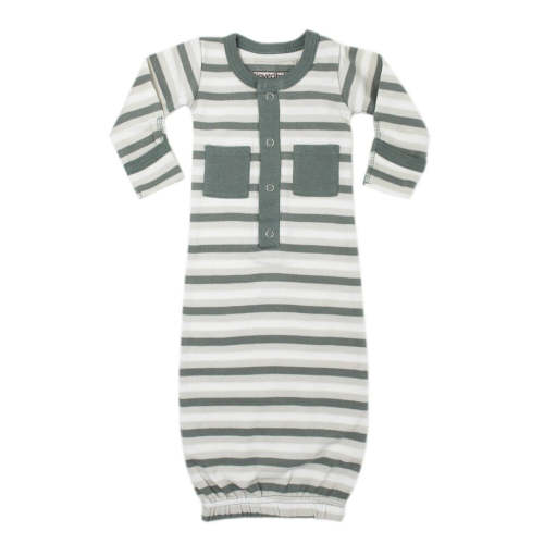 Seafoam Stripe | Organic Gown – L'ovedbaby