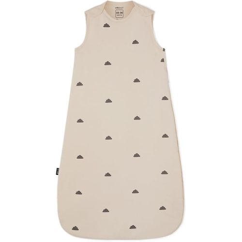 Snuz Baby Sleep Sack with Diaper Zip - Baby Sleeping Bag for Easy Diaper Changes, Super Soft Cotton Sleep Sacks in Summer or Winter Tog with Perfect Fit Poppers, Sand/Cloud, 1 Tog 0-6M