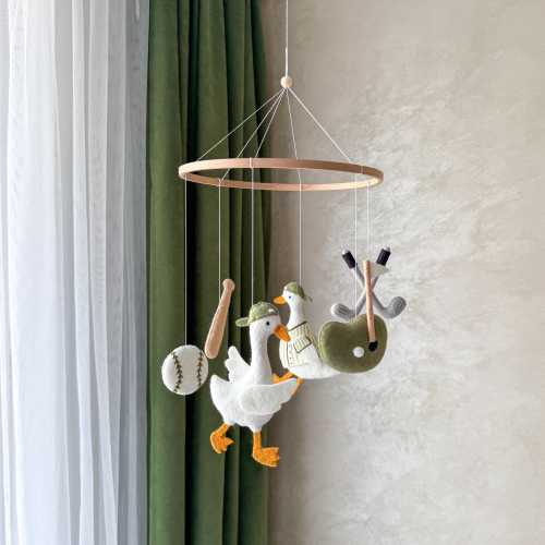 Golf Baby Mobile: Vintage  Baseball Goose Sports Nursery Decor