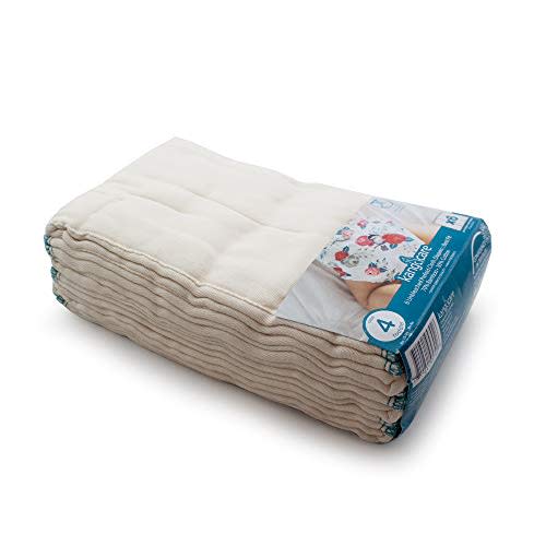 Kanga Care Reusable Unbleached 70% Viscose of Rayon from Bamboo / 30% Cotton Prefold Cloth Diapers (6pk) - Size 4 : Toddler