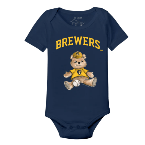Milwaukee Brewers Teddy Short Sleeve Snapper | Size 6 Months