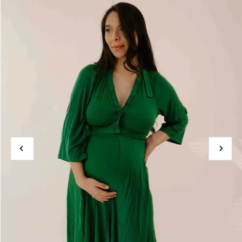 Lila Labor & Postpartum Gown in Emerald