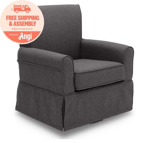 Delta Children Epic Nursery Glider Swivel Rocker Chair, Charcoal