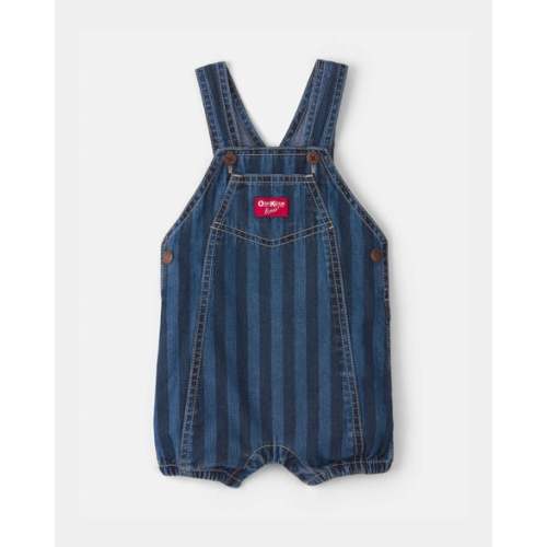 Striped Denim Shortall, Dark Wash-OshKosh B'gosh | Carter's—SIZE 9MO