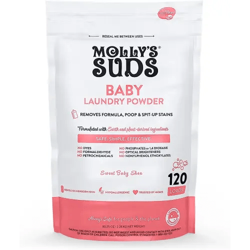 Molly's Suds Baby Laundry Detergent Powder | Removes Formula, Poop & Spit-Up Stains | Extra Gentle for Newborns (Sweet Baby Shea)