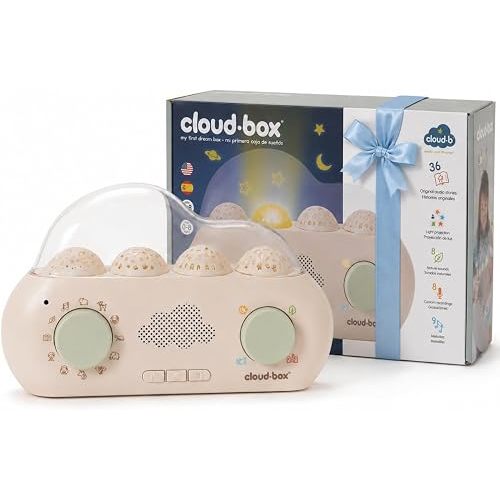 Cloudb Cloudbox Storytime Audio Story Books Toy Gift for Toddlers Kids Girls Boys | English/Spanish Voice Record Storyteller | 36 Stories, 8 Melodies, Star Projector Night Light White Noise Dreambox