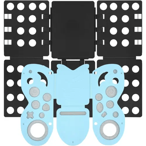 BoxLegend Shirt Folding Board Shirt Folder Durable Plastic with Drawing Aid Art Design Ruler for Adults and Kids(Black &Blue)