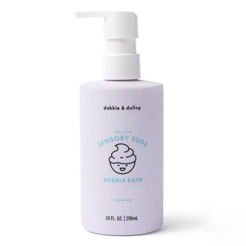 Dabble & Dollop Baby Sensory Suds Bubble Bath, Gentle Tear-Free Formula for Sensitive Skin, Fragrance-Free, Newborn Friendly - 10 fl oz