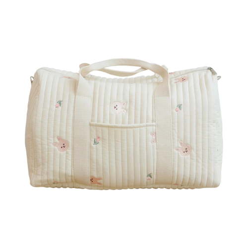 Quilted Duffle Bag For Women Large Capacity Weekender Travel Bag Cute Floral Cotton Diaper Tote Bag Mommy Hospital Maternity Nurse Handbag Lightweight Nappy Changing Bag