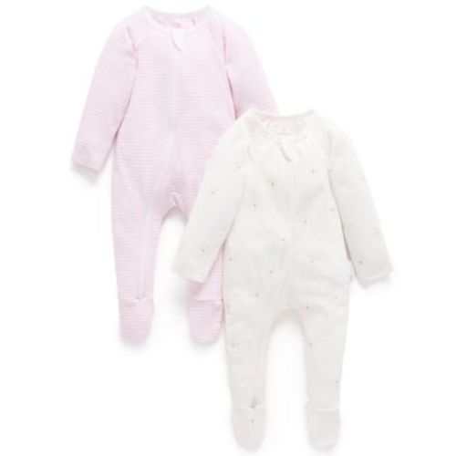 Girls' 2 Pack Zip Footie - Baby