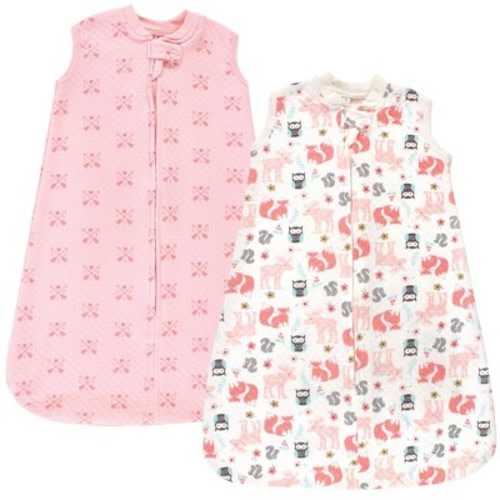 Hudson Baby Infant Girl Premium Quilted Sleeveless Sleeping Bag and Wearable Blanket, Girl Forest, Size: 6-12 months