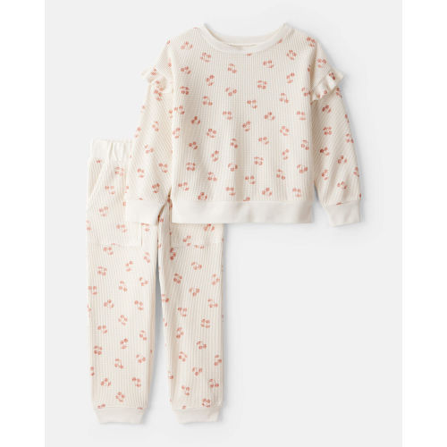 Toddler Girl 2-Piece Cherry Fruit Print Long-Sleeve Tee & Pant Set - Ivory - Carter's | Carter's