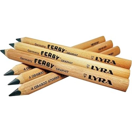 Lyra Ferby Short Tri Grip Triangular Children's Pencils for Kindergarten, School Supplies, Beginner Writing, 6 Count