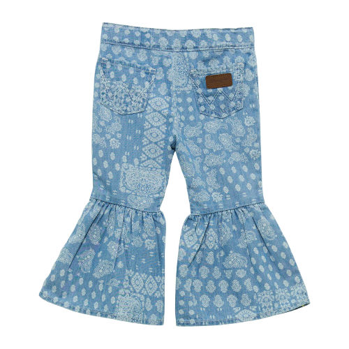 Wrangler Infant Girls' Light Wash Bandana Print Flare Denim Jeans