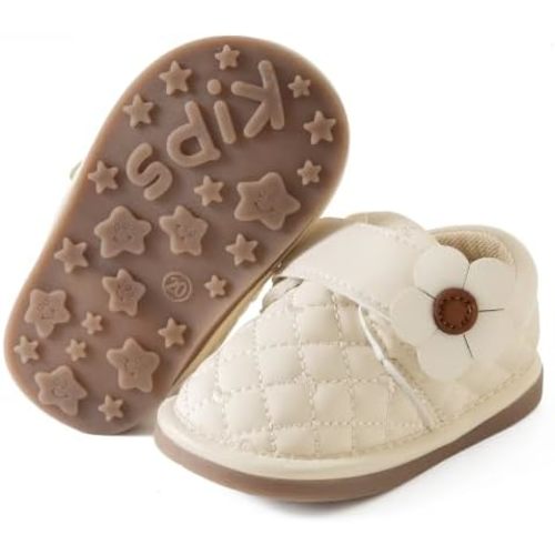 Jastore Baby Girl Squeaky Shoes Flower Newborn Non-Slip Shoes Infant Non-Slip First-Walking Sneakers