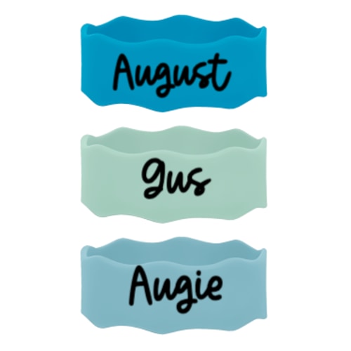 3 Pack Personalized Water Bottle Name Bands