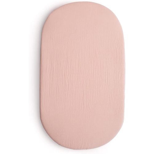 mushie Stretchy & Soft Bassinet Crib Sheet | Fitted 16" x 30" (Blush)