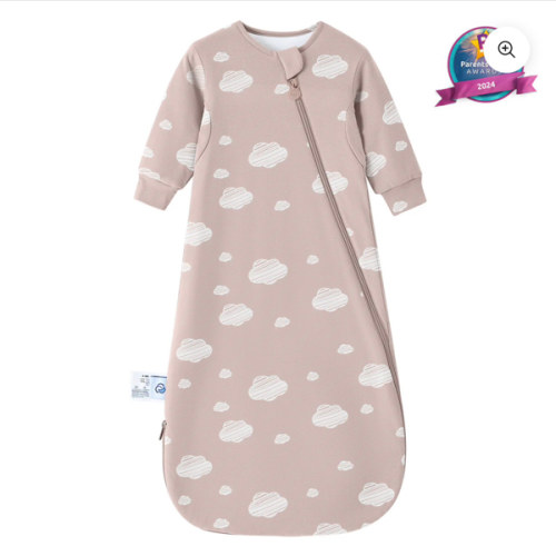 All Season Long Sleeve Sleep Sack 1.0 TOG - Organic Cotton & Camel Wool - Pink Sky
