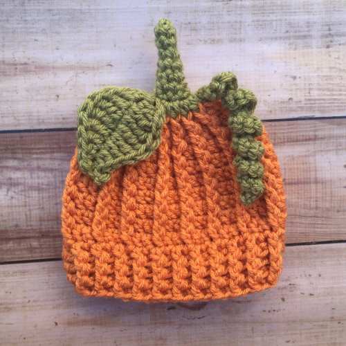 Crochet Baby Pumpkin Hat, Halloween Costume Photo Prop