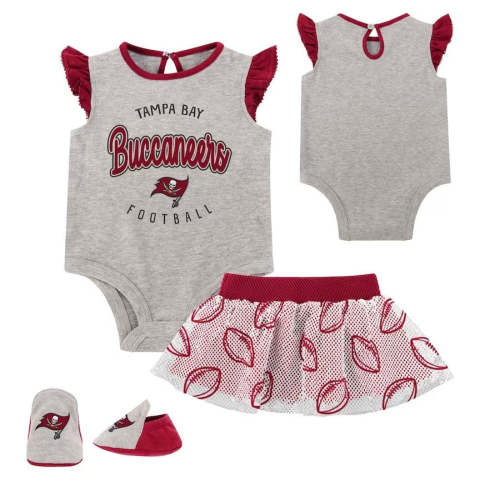 Tampa Bay Buccaneers Newborn All Dolled Up Creeper, Tutu & Bootie Set