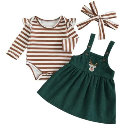 Baby Girl Halloween Outfit Newborn Pumpkin Long Sleeve Romper COverall Dress Skirt Set Cute Infant Fall Clothes