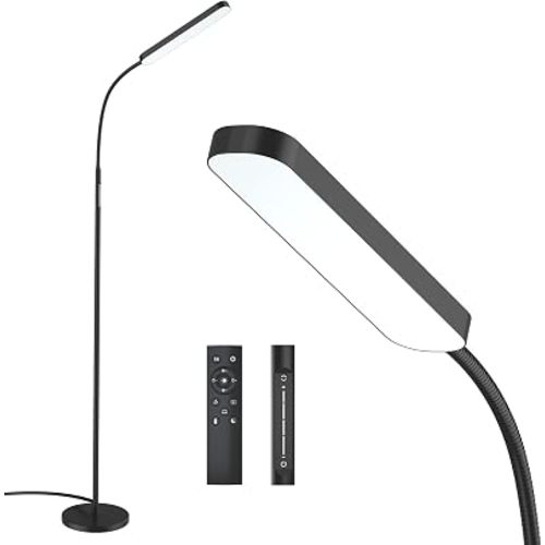 Wio-Mio Floor lamp, 15w/1000lm Bright LED Floor Lamp with Stepless Adjustable 3000K-6000K Colors and Dimmer, Remote and Touch Control, Adjustable Floor Lamp for Living Room