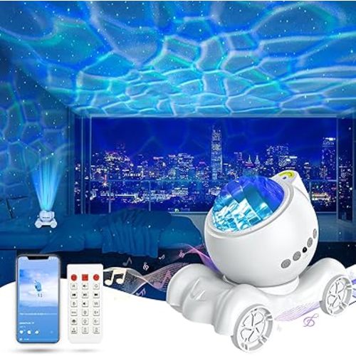 ENOKIK Star Projector, Galaxy Projector Built-in Bluetooth Speaker and 8 White Noise, Night Light for Kids Adults, Aurora Nebula Lamp for Home Decor/Relaxation/Party/Music/Gift (White)