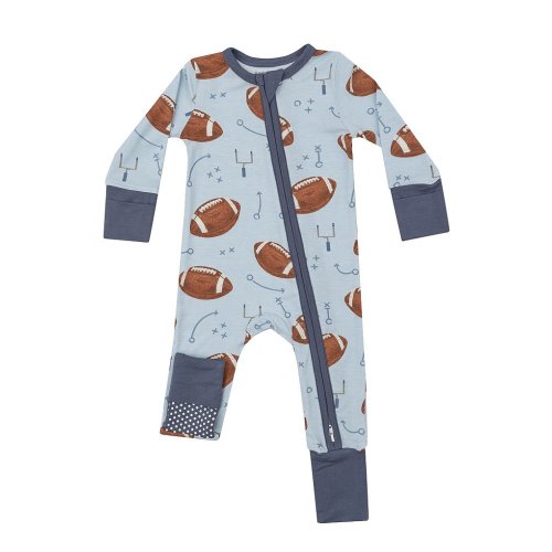 Angel Dear Baby Boys 6-24 Months Long Sleeve Football Printed Zipper Footie Coverall