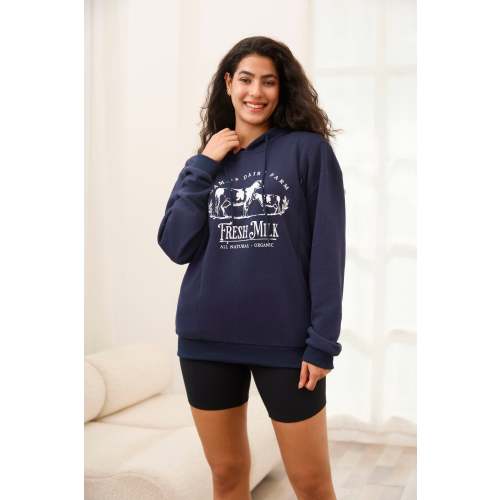 Mama’s Dairy Farm Fleece Nursing Hoodie with Hidden Zippers