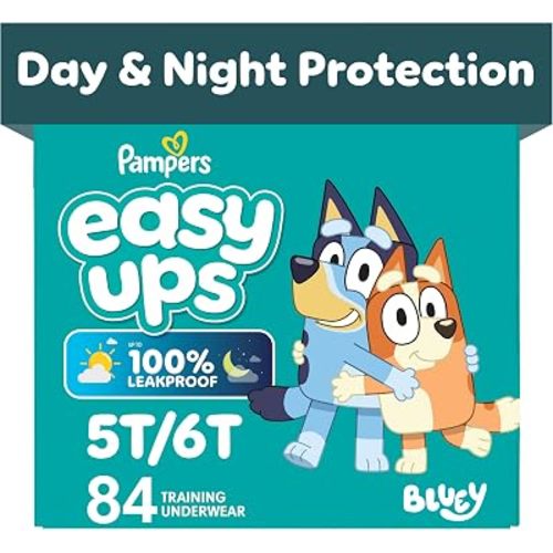 Pampers Training Pants - Easy Ups Boys & Girls Bluey - Size 5T-6T, 84 Count, Children's Potty Underwear (Packaging May Vary)