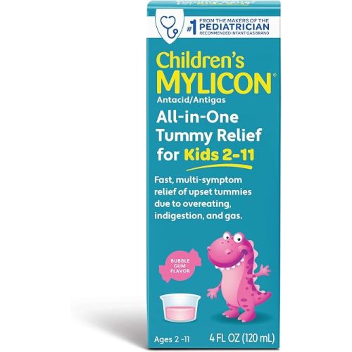Children's Mylicon All-in-One Tummy Relief Liquid For Indigestion for Kids, Bubble Gum Flavor, 4oz