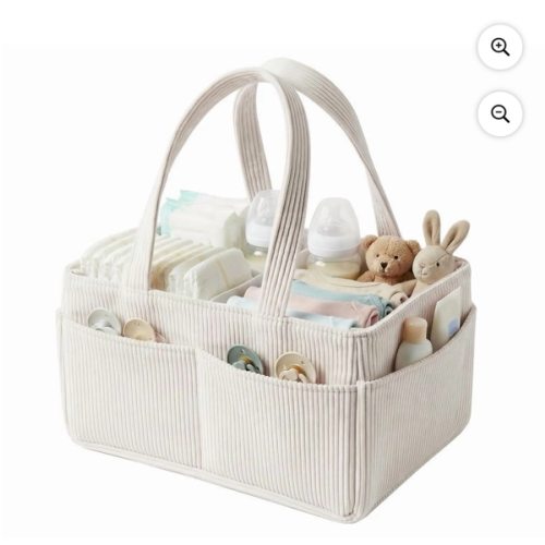 Corduroy Baby Diaper Caddy Organizer Portable Nursery Storage Basket with Handle and Dividers for Newborn Essentials and Baby Shower Gifts - Walmart.com