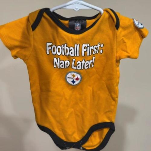 NFL Pittsburgh Steelers baby bodysuit with white...