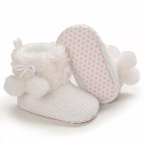 Herrnalise First Walker Baby Boys Girls Shoes Infant Toddler Winter Warm Footwear Bowknot Newborn Prewalker Boots clearance under $10