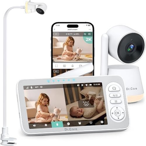 Dr.Care LumiView Plus Smart WiFi Baby Monitor with Clip Mount, 5.5" 1080P