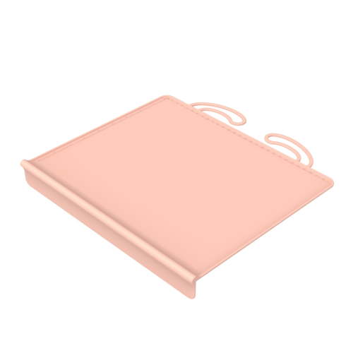 Silicone Placemat with Teething Edge Bumper/Spill Stopper | Dishwasher Safe, Travel Ready Non-Slip Suction Activity Mat, Multifunctional Pinny Table Mat, 10.43x12 Inch, Pink