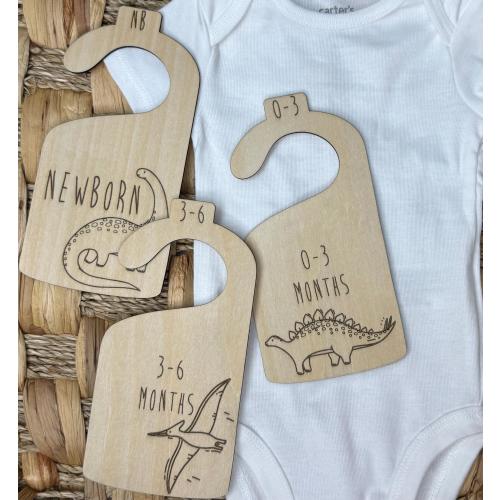 Dinosaur Wooden Baby Closet Dividers: Nursery Organization