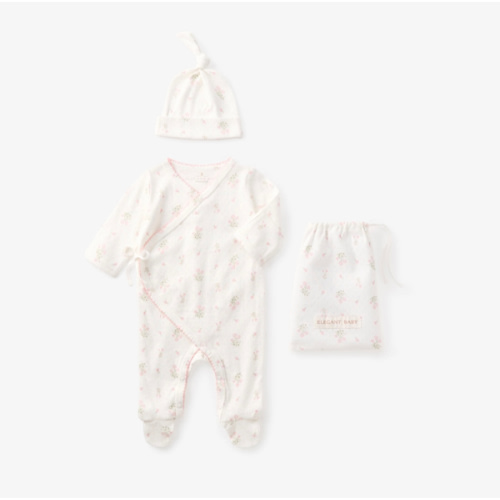Folklore Floral Organic Cotton Pointelle Layette 2PC Set – Elegant Baby