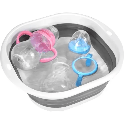Foldable Baby Bottle Washing Basin, Baby wash Basin, Baby dishwashing Basin, Travel and Picnic Essential, Saves Space and can be Put into a Backpack