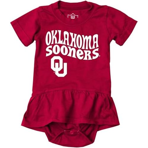 Wes and Willy College Sports Fan Baby Girls Ruffle Hopper Romper