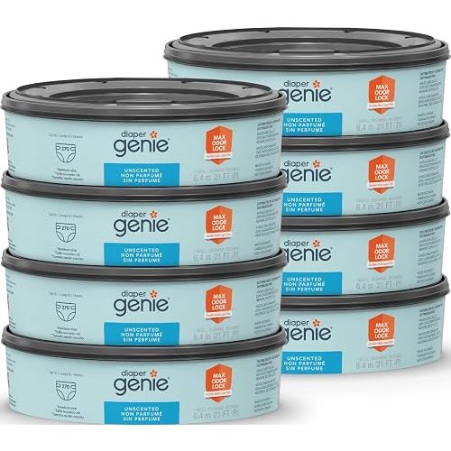 Diaper Genie Bags Refills 270 Count (Pack of 8) with Max Odor Lock | Holds Up to 2160 Newborn Diapers