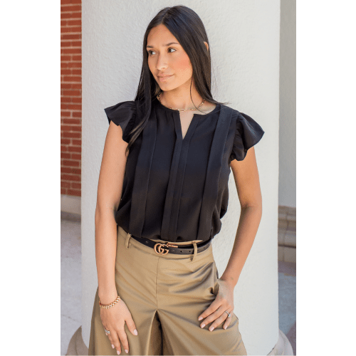 Dressy Nursing Blouse - Hidden Zippers - Black – Nursing Queen