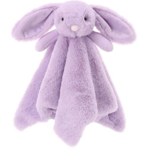 Apricot Lamb Stuffed Animals Purple Bunny Rabbit Security Blanket Infant Nursery Character Blanket Luxury Snuggler Plush Baby Lovey(Purple Bunny)