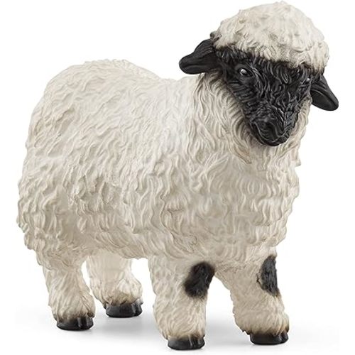 Schleich Farm World - Valais Black-Nosed Sheep Toy - Realistic Farm Animal Toys for Kids - Ages 3+