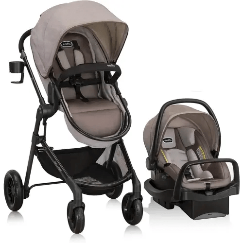 Evenflo Pivot Modular Travel System with LiteMax Infant Car Seat (Desert Tan)